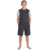 15C728: Boys Jersey T-Shirt & Short Set- Charcoal (9-13 Years)